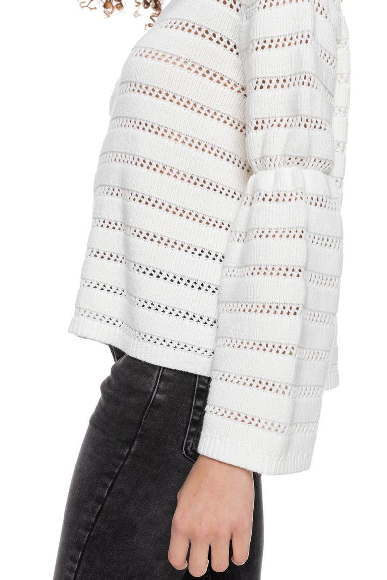 Aloha Open Stitch Cotton Blend Sweater, Alternate, color, SNOW WHITE