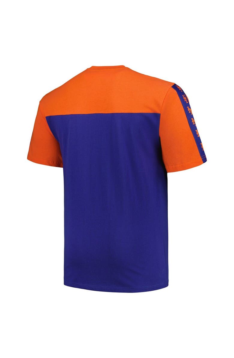 PROFILE Men's Profile Orange/Royal New York Mets Big & Tall Yoke Knit T-Shirt, Alternate, color, Orange