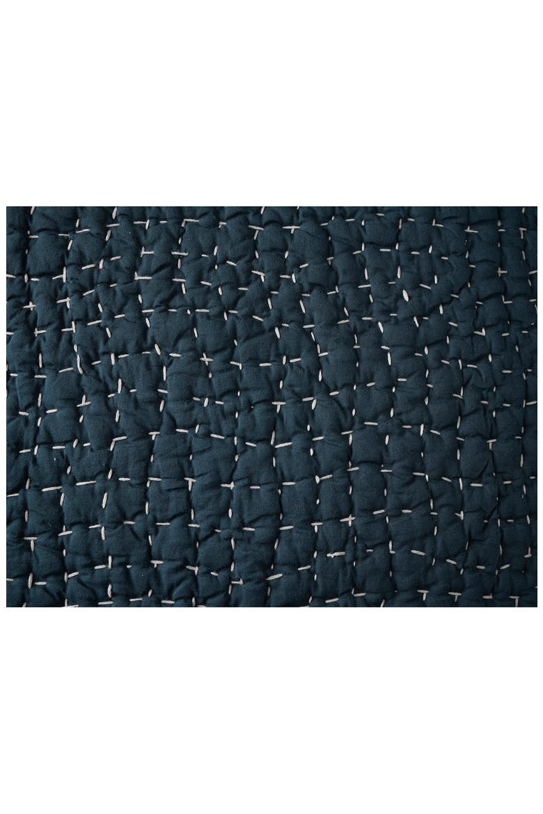 Hand Stitched Organic Cotton Euro Sham, Alternate, color, MIDNIGHT INDIGO