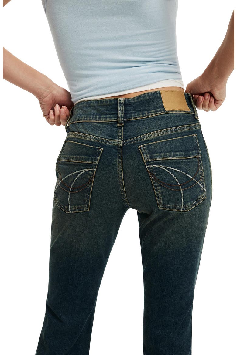 Women's Mid Rise Bootcut Jean, Alternate, color, Dusky Blue Pocket