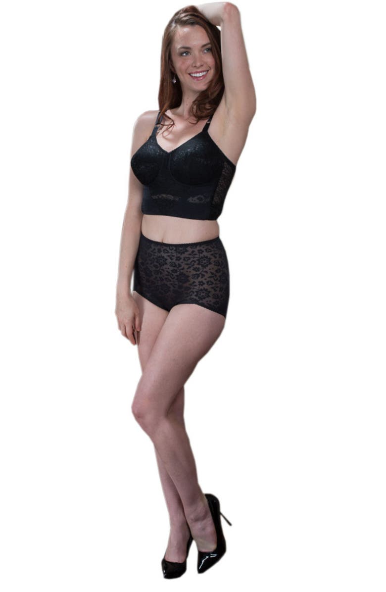 Rago V- Leg Panty Brief Extra Firm Shaping, Alternate, color, Black