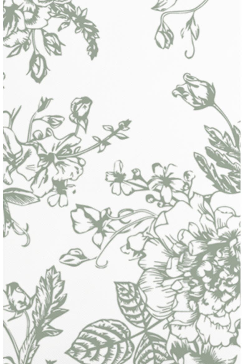 Green Floral Toile Pillow in Rosecrest, Alternate, color, Green