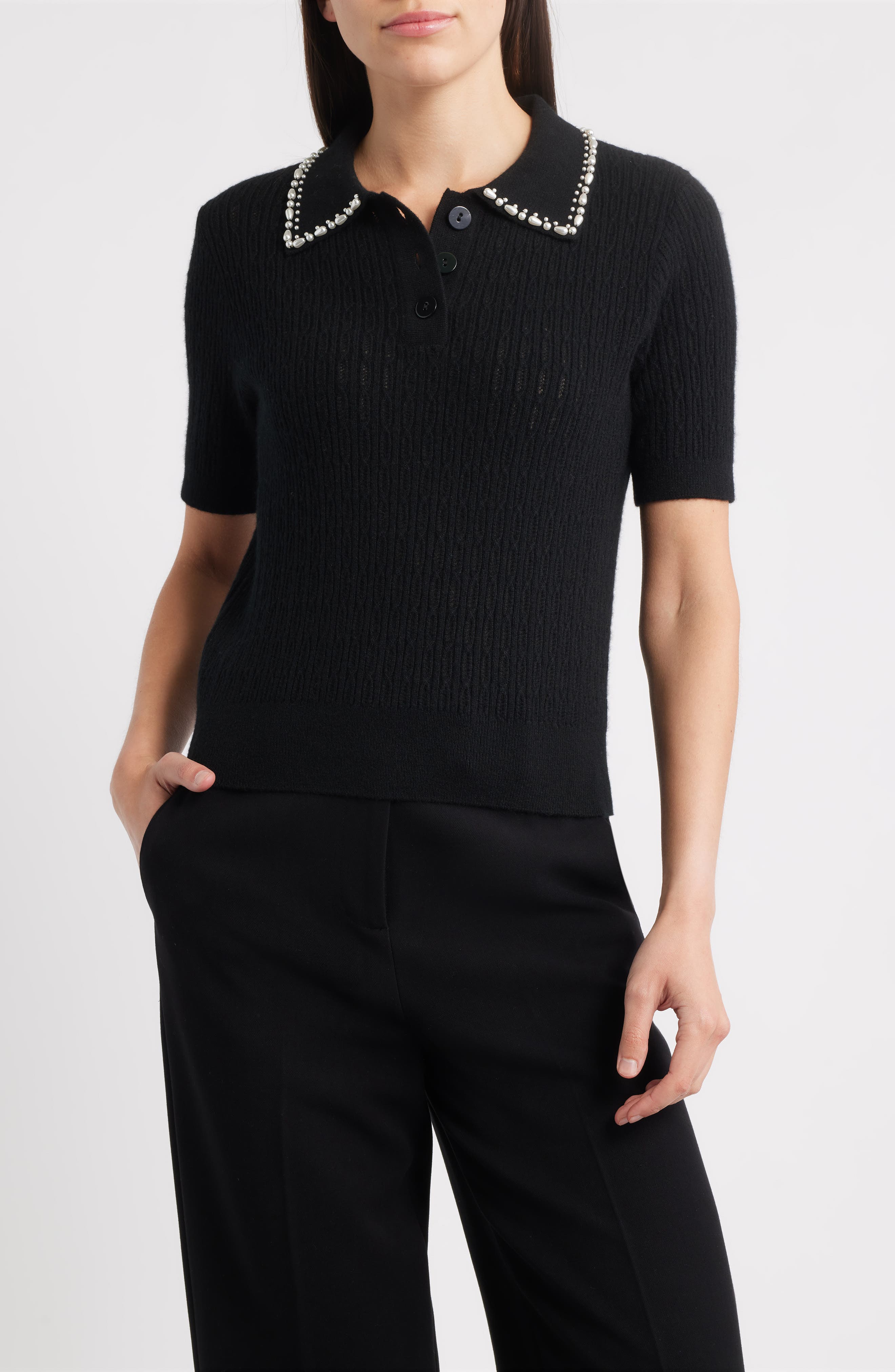 The Stevie Cashmere Polo Sweater