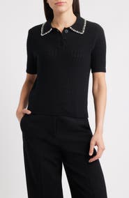 Elie Tahari The Stevie Cashmere Polo Sweater