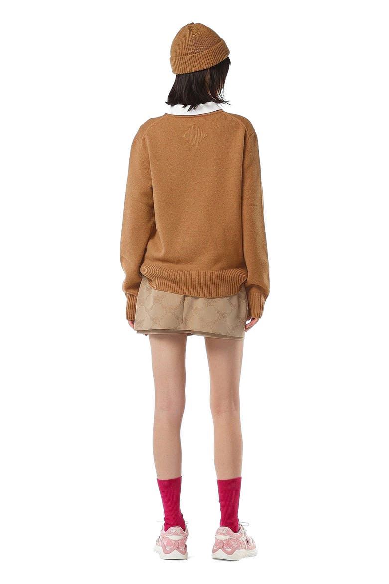 Laurel Sweater in Wool and Recycled Cashmere, Alternate, color, cognac