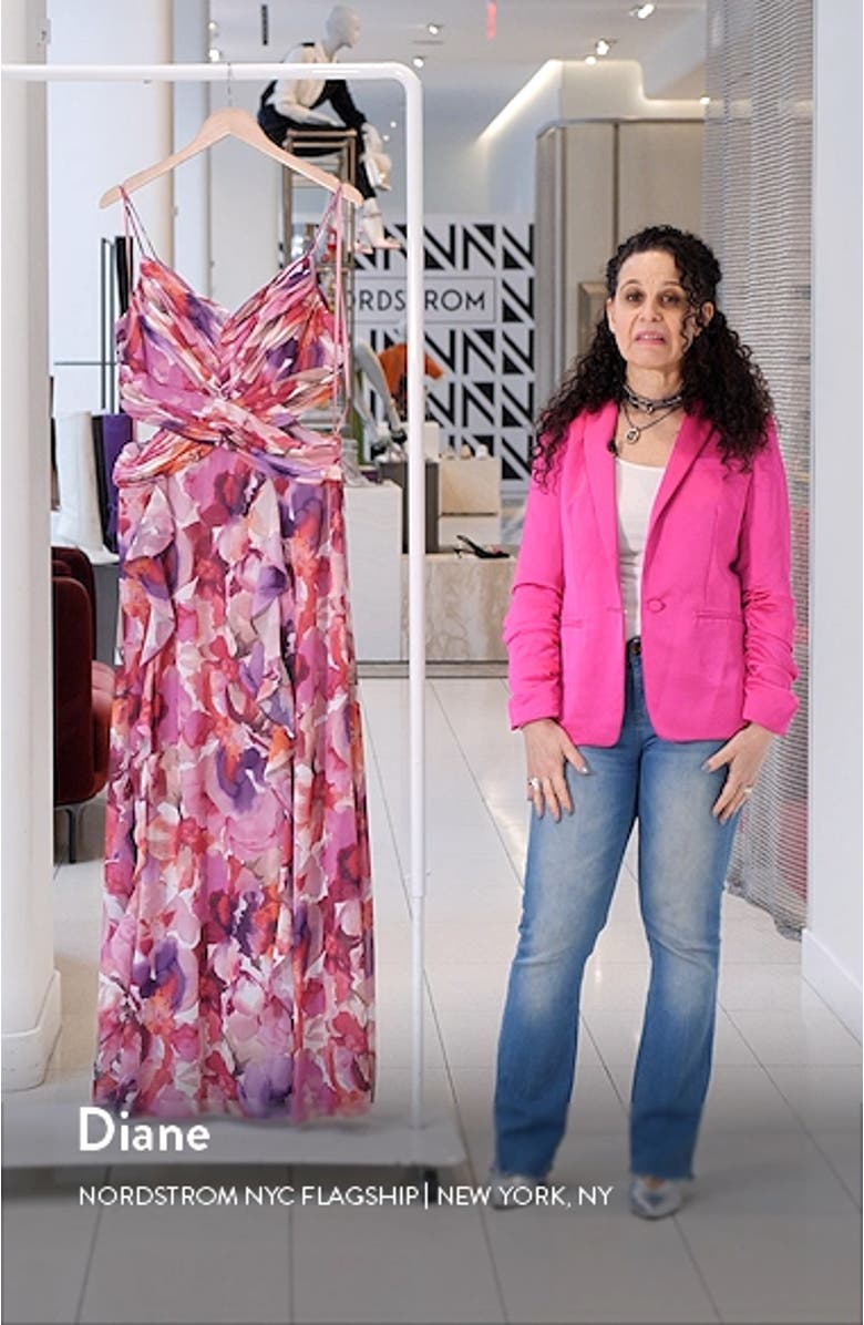 Floral Cutout Chiffon Evening Gown, sales video thumbnail