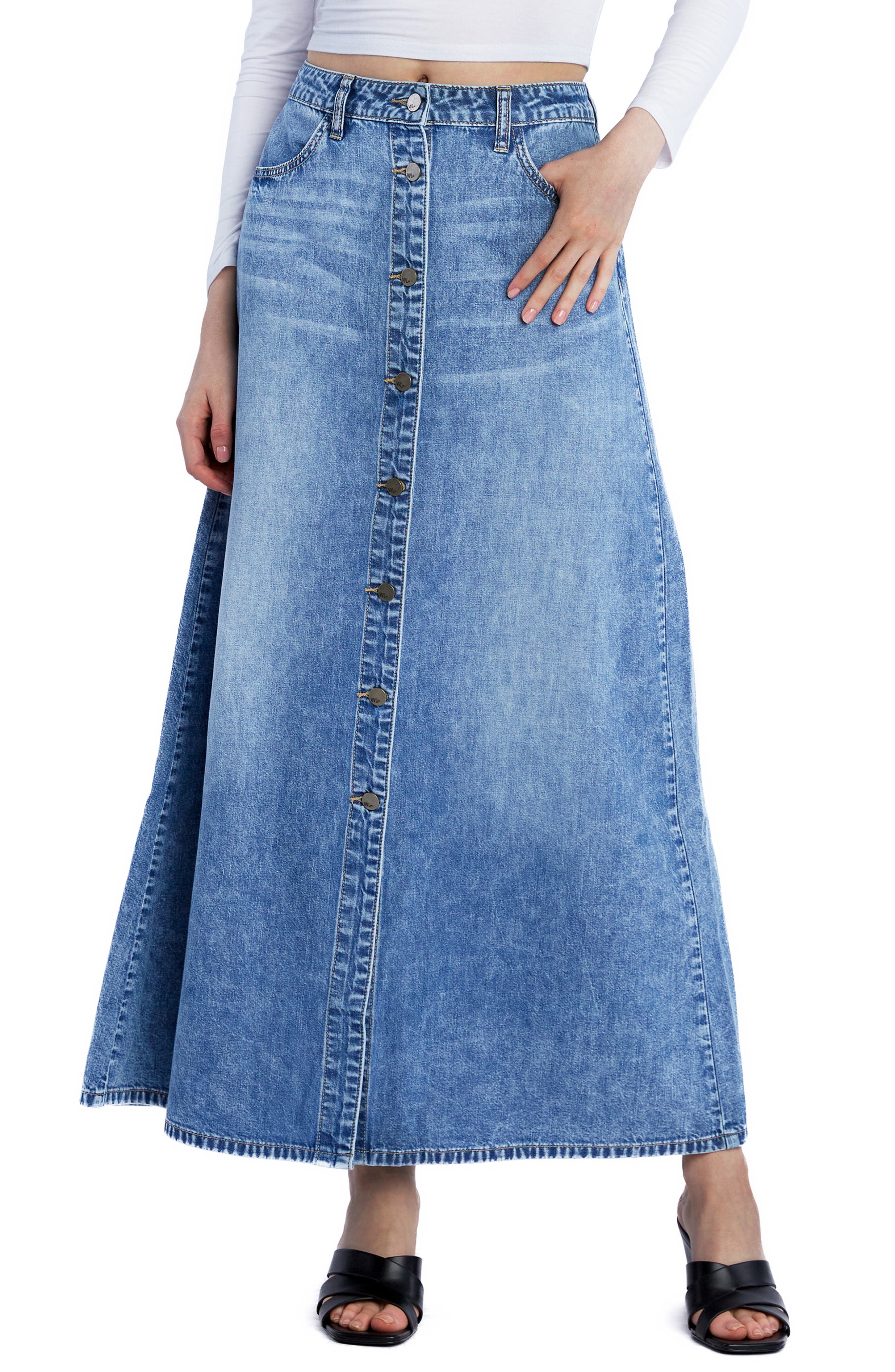 Denim Maxi Skirt - image 5