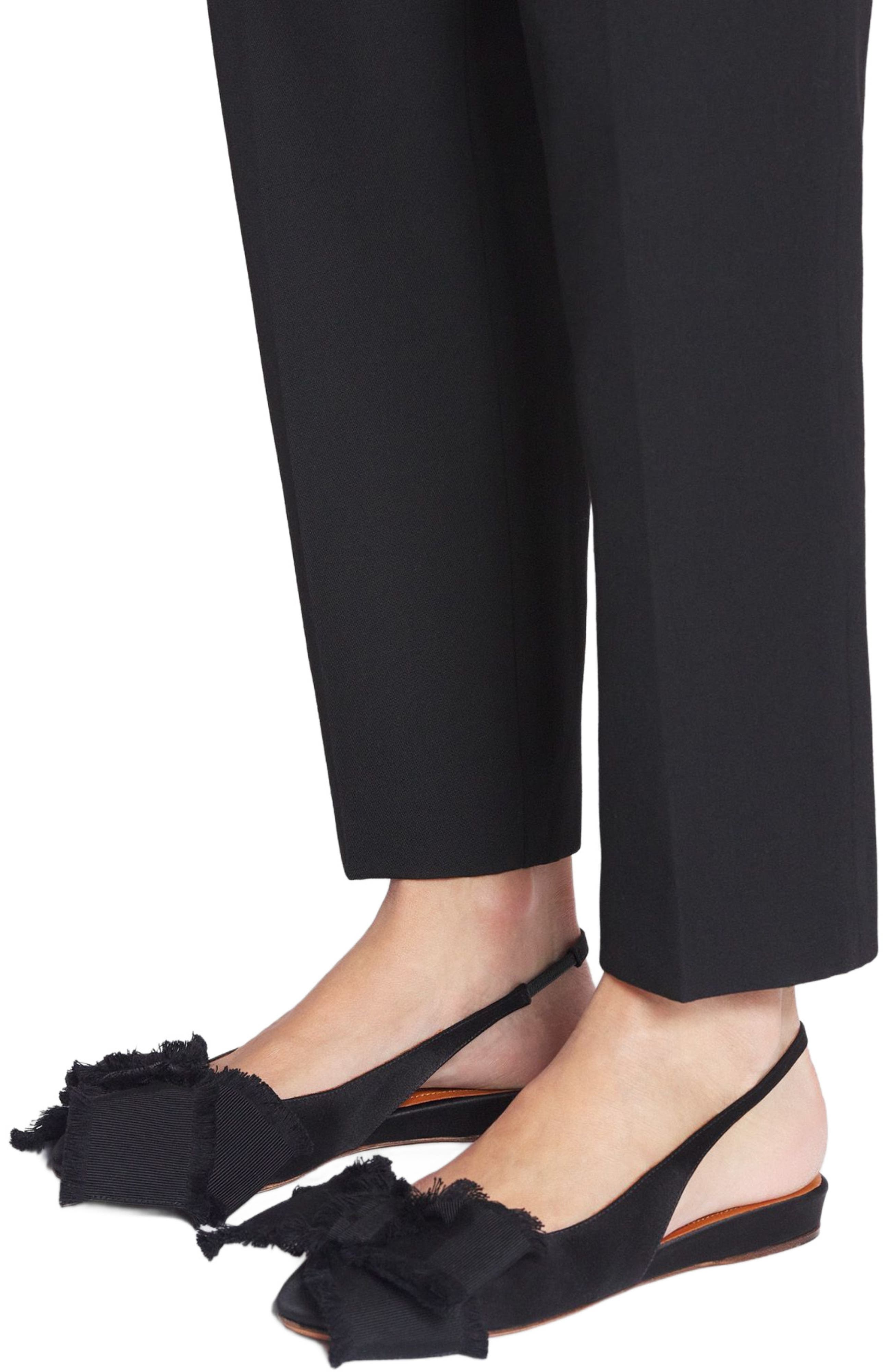 Lanvin Slingback Ballerina Flat In Satin, Alternate, color, Black