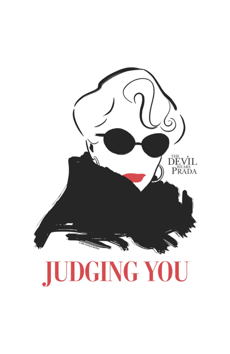 The Devil Wears Prada Men's The Devil Wears Prada Miranda Priestly Judging You Graphic T-Shirt, Alternate, color, White