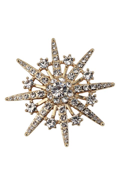 Crystal Starburst Brooch