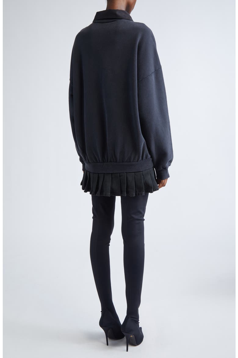 Hybrid Long Sleeve Cotton Sweatshirt Minidress, Alternate, color, FADED WASHED BLACK