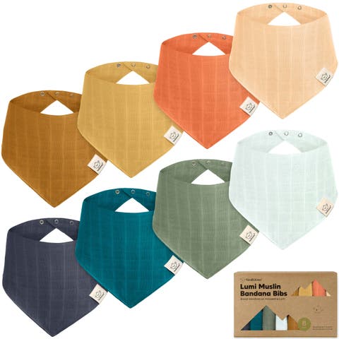 8-Pack Lumi Muslin Bandana Bibs