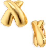 Karine Sultan Crossed Clip-On Earrings