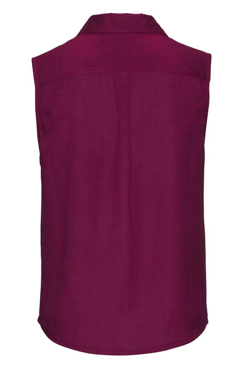 Sleeveless Button Down Blouse, Alternate, color, Plum