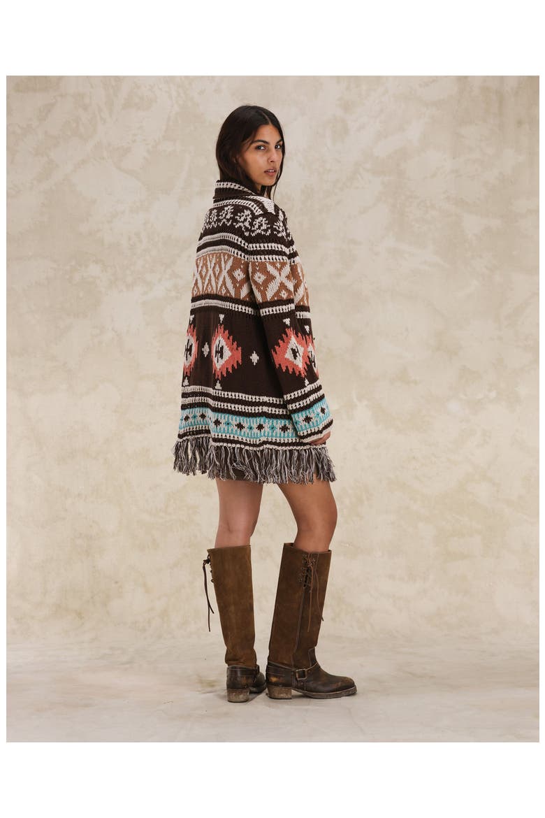 Lilly Navajo Alpaca and Cotton Cardigan, Alternate, color, NAVAJO PATTERN