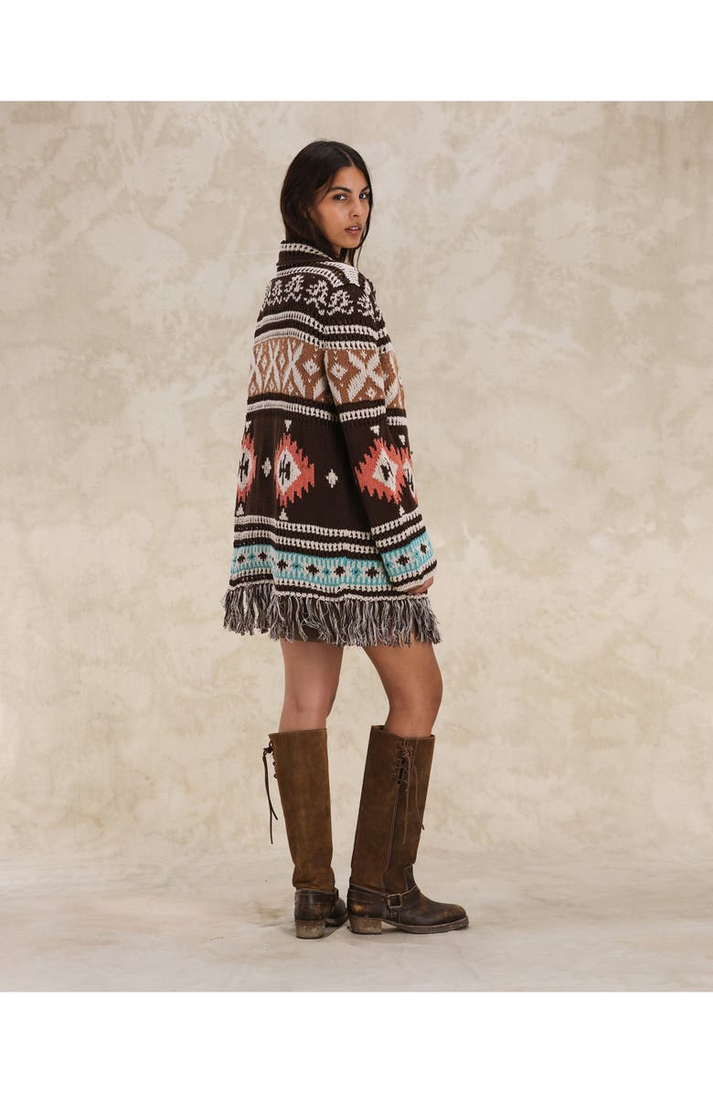 Fortela Lilly Navajo Alpaca and Cotton Cardigan, Alternate, color, Navajo Pattern