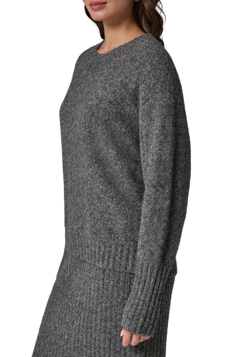 Drop Shoulder Crewneck Sweater, Alternate, color, HEATHER CHARCOAL