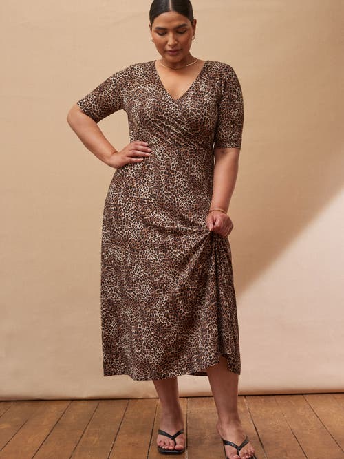 Live Unlimited Leopard Print Wrap Dress In Animal Print