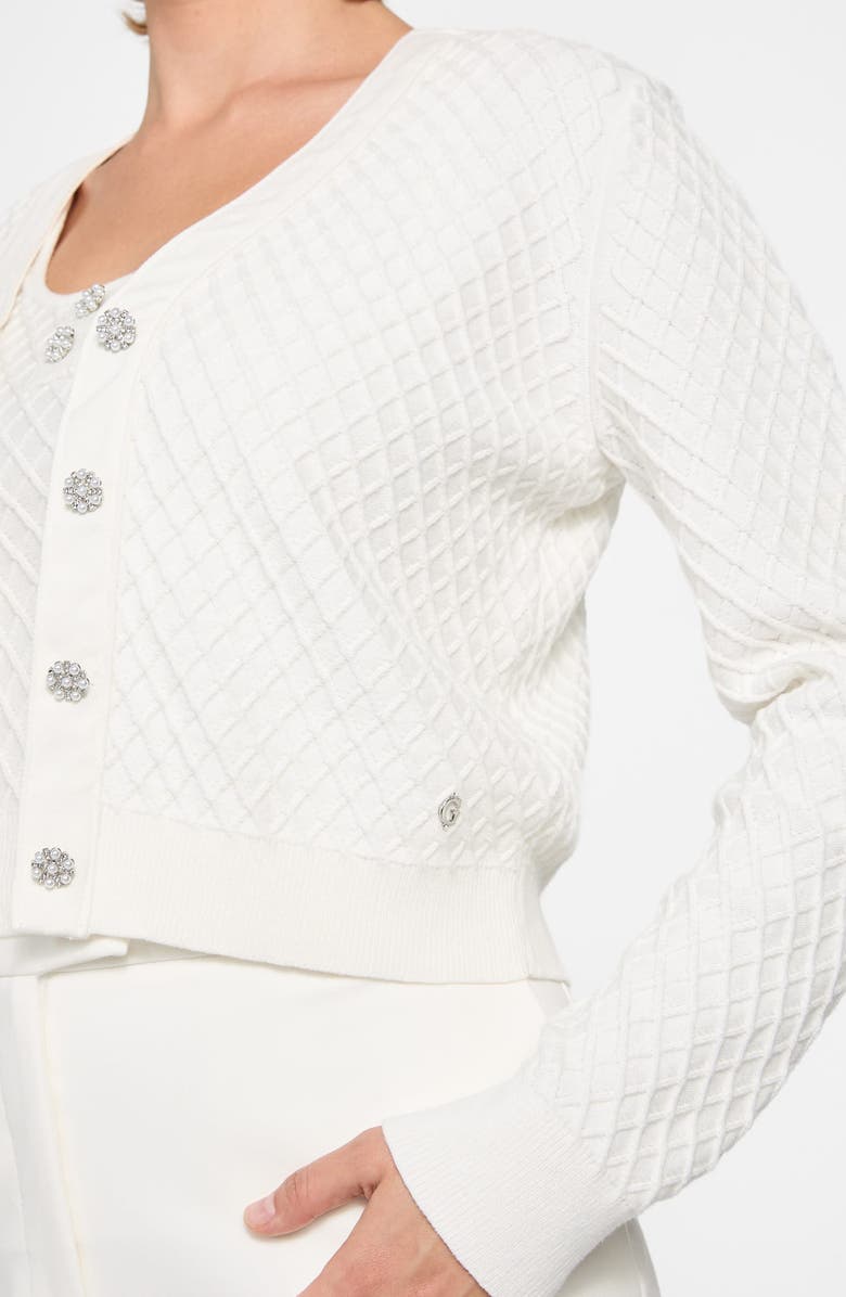 GUESS Lylah Cardigan, Alternate, color, White