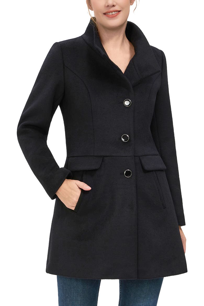 Women's Olivia Wool Blend Walking Coat, Main, color, Black