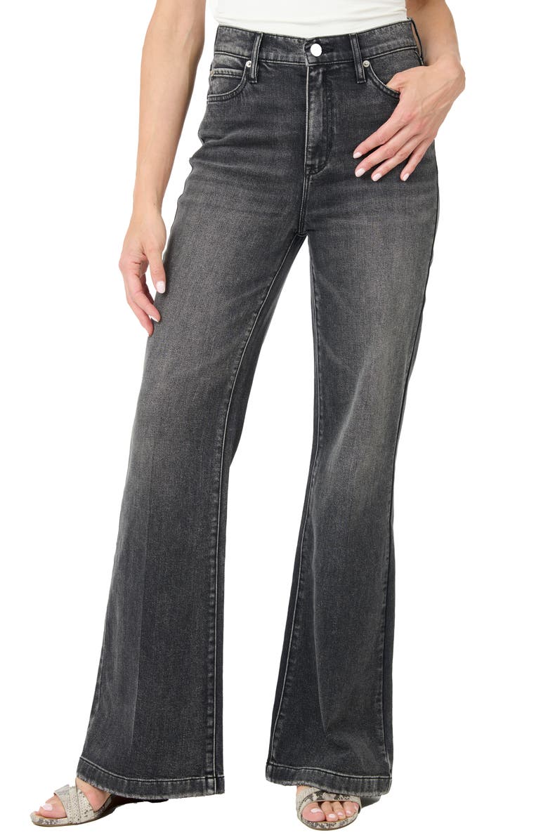 Nicole Miller High Rise Relaxed Flare Jeans, Main, color, Black