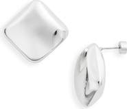 Nordstrom Puffed Square Button Stud Earrings