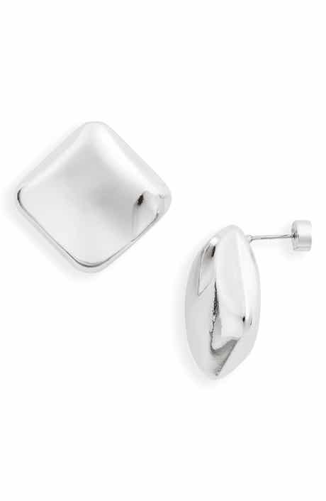 Nordstrom Puffed Square Button Stud Earrings