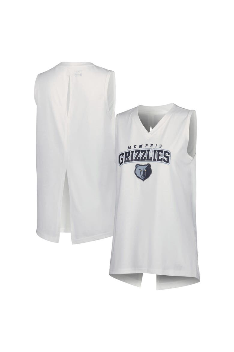 Women's Levelwear White Memphis Grizzlies Paisley Peekaboo Tank Top, Main, color, White