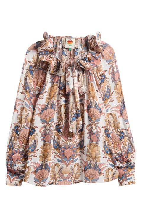 Sea Garden Tie Neck Top