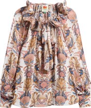 FARM Rio Sea Garden Tie Neck Top