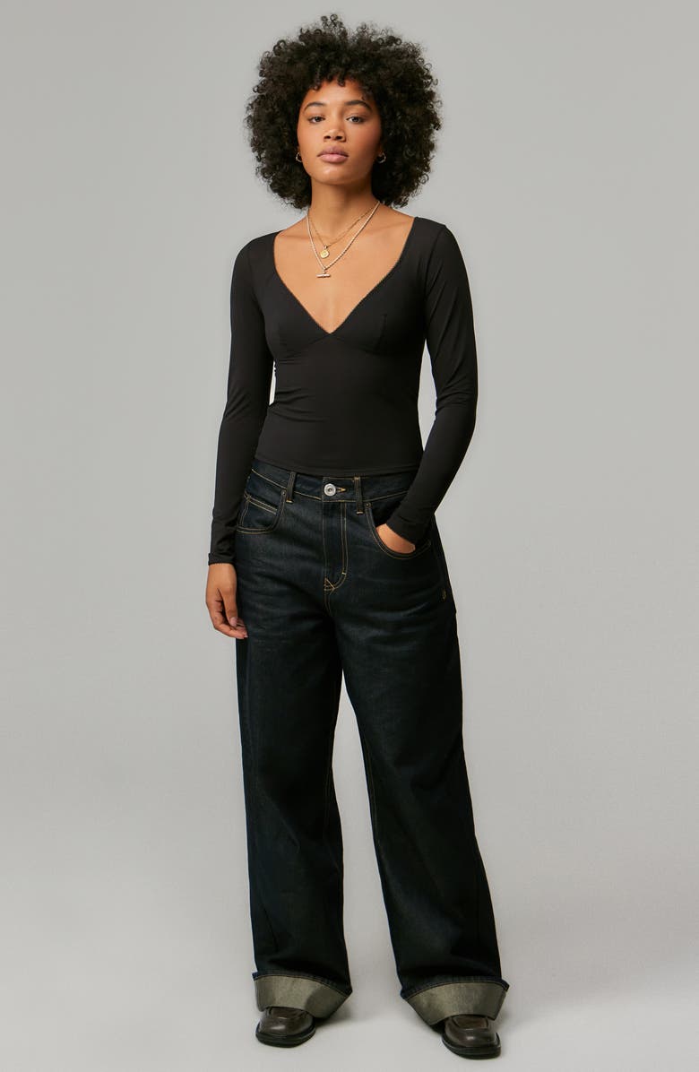 BDG Urban Outfitters Je T’Aime Long Sleeve Top, Alternate, color, Black