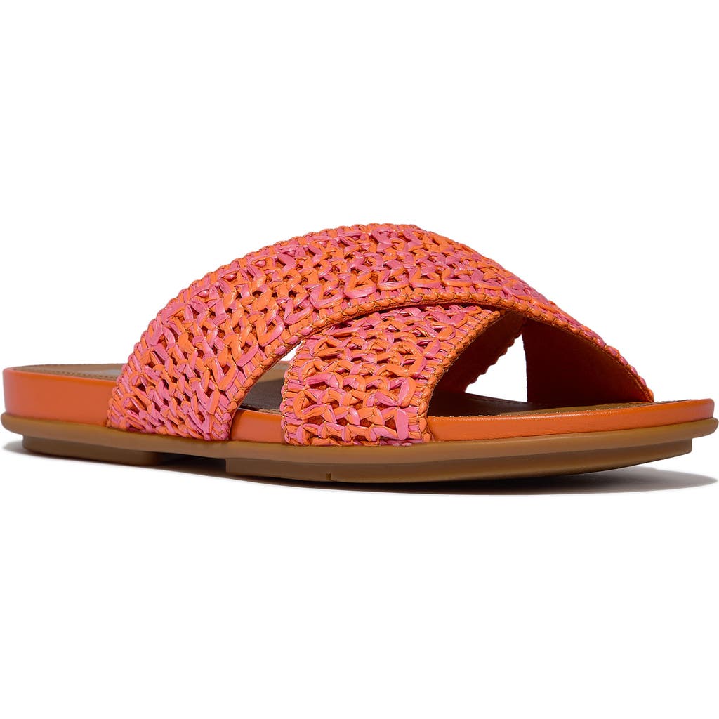 Fitflop Gracie Woven Slide Sandal In Orange