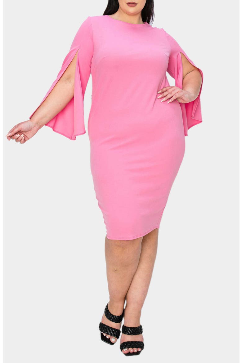 Clementine Split Sleeve Jersey Dress, Main, color, ROSE