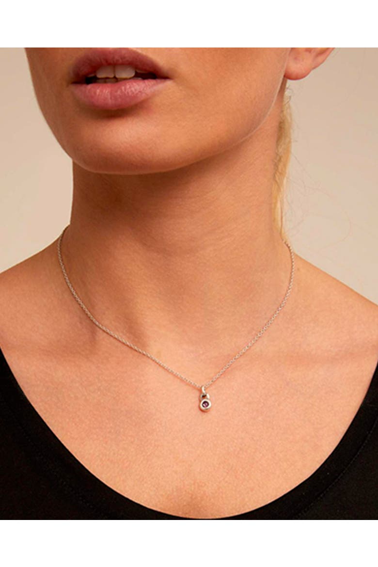 Silver Charm with Pink Crystal, Alternate, color, Silver