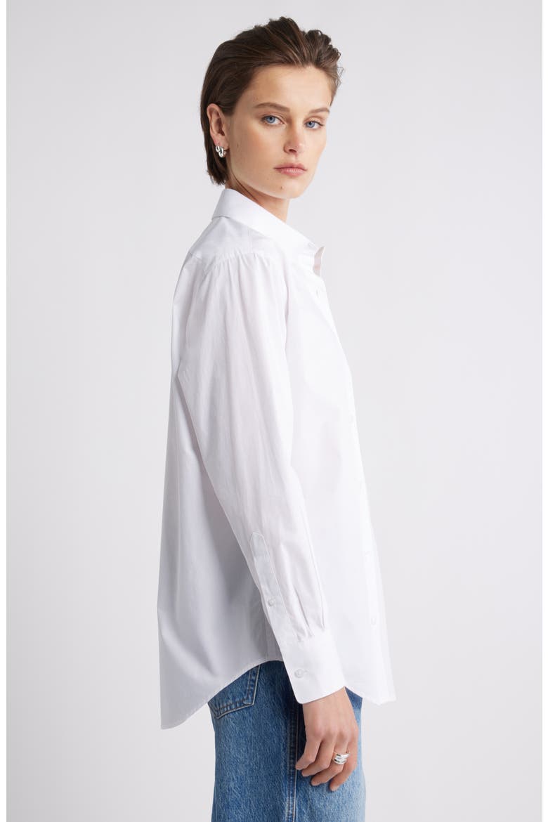 Cotton Poplin Button-Up Shirt, Alternate, color, WHITE