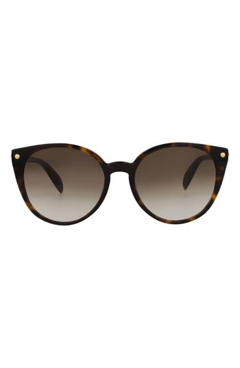 Alexander Mcqueen Mcqueen 55mm Gradient Cat Eye Sunglasses In Avana Avana Brown