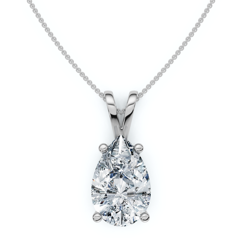 Bliss Diamond 4ct Solitaire Diamond Pendant Lab Grown 14k Gold In White Gold