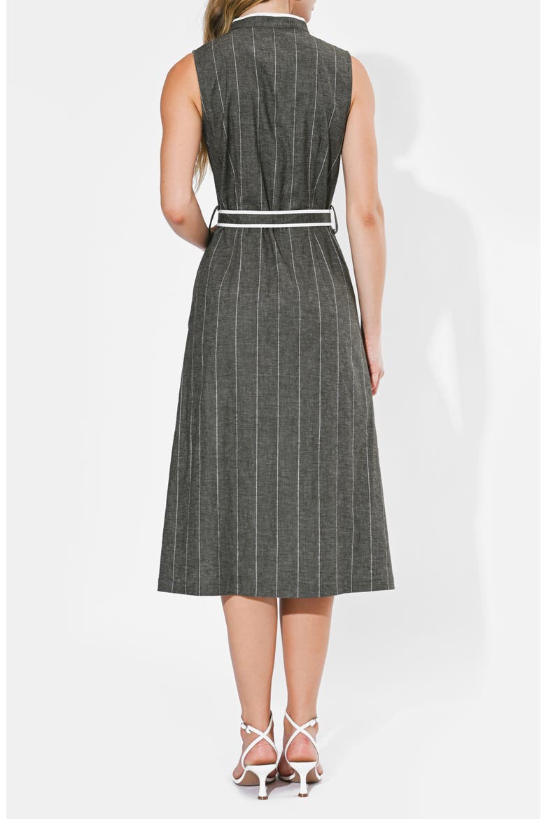 Reya Stripe Sleeveless Midi Shirtdress, Alternate, color, CHARCOAL/ WHITE