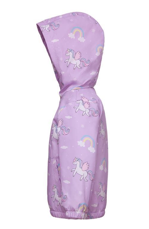 Rokka&rolla Toddler Lightweight Fleece Lined Jacket In Purple Unicorn