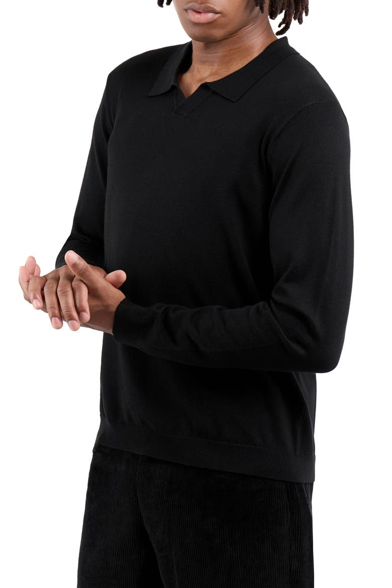 John Collared Sweater, Alternate, color, BLACK
