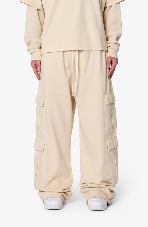 Ultra Baggy Cotton Flece Cargo Sweatpants