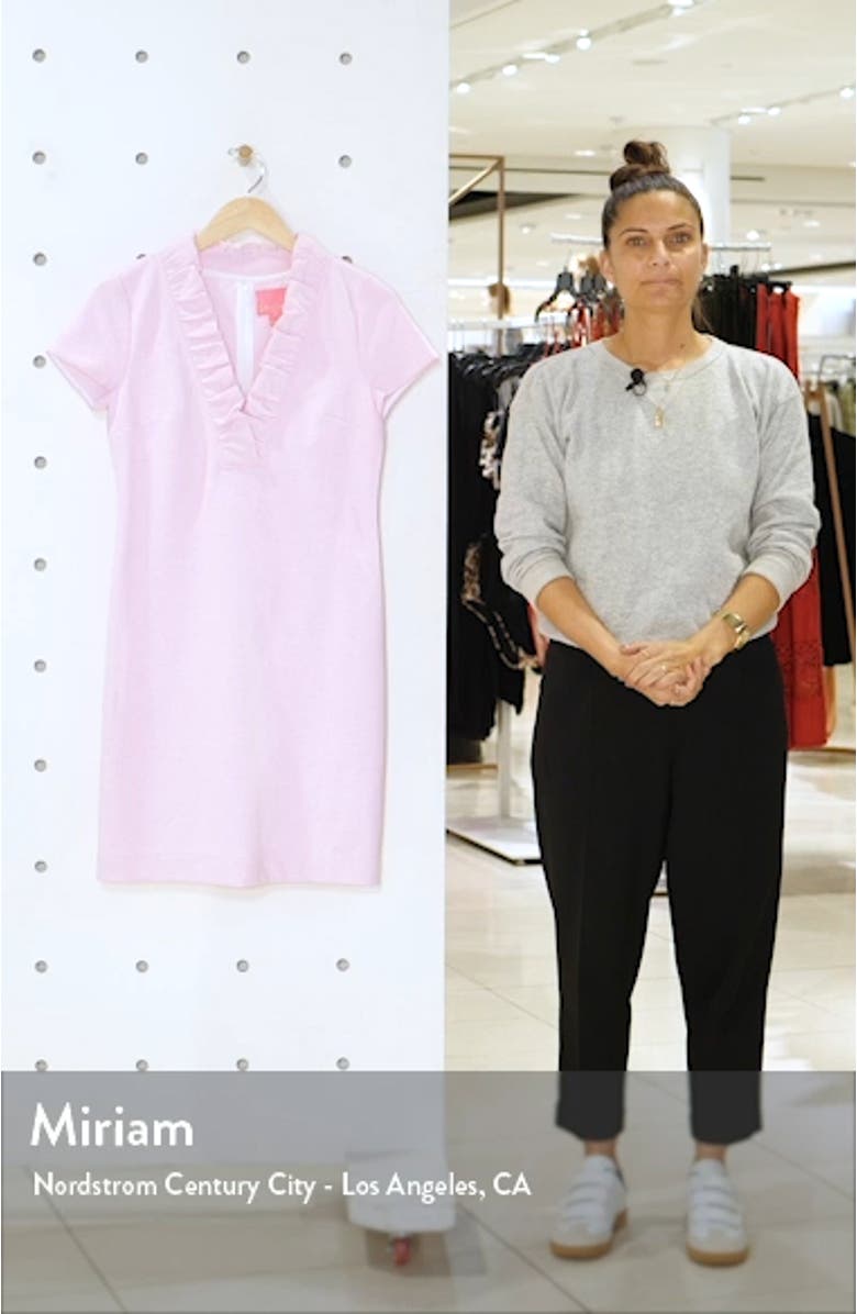 Tisbury Stripe Ruffle Neck Dress, sales video thumbnail