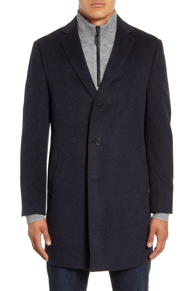 Taylor Trim Fit Overcoat, Alternate, color, NAVY BLAZER HEATHER