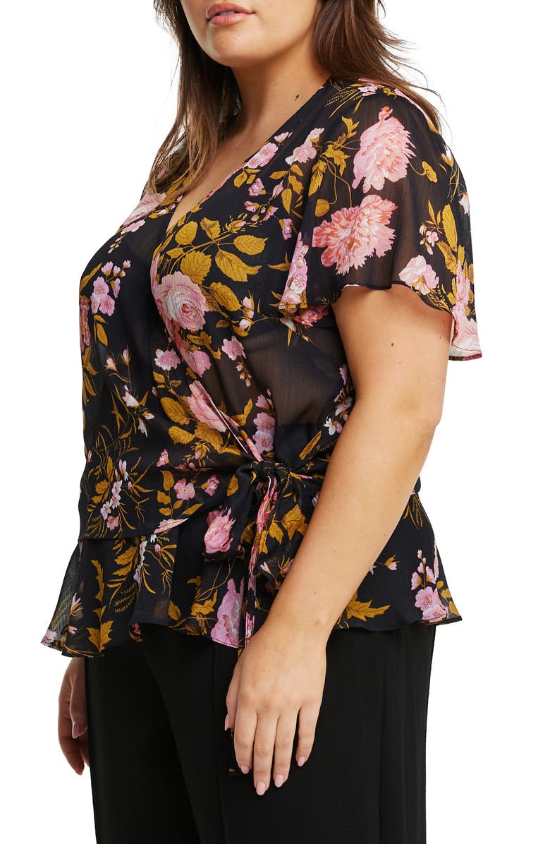 Estelle Marabella Floral Wrap Top, Alternate, color, 