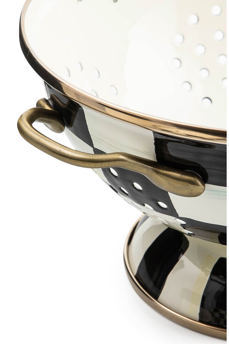Courtly Check Large Colander, Alternate, color, BLACK/ WHITE