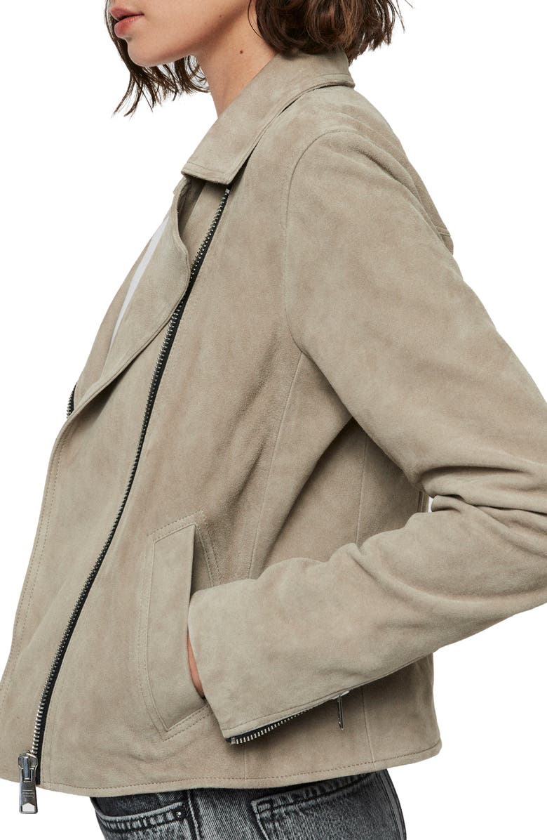 AllSaints Vela Suede Biker Jacket, Alternate, color,