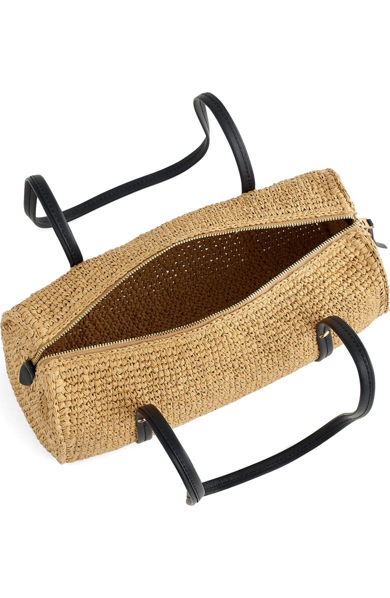 Madewell The Brioche Woven Raffia Shoulder Bag, Alternate, color, True Black Multi