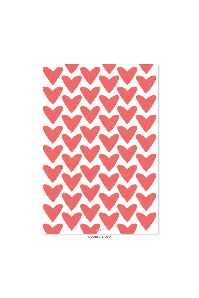 Eight Sheets Two-Sided "Hearts" & "Rainbow Hearts" Heavyweight Gift Wrap, Alternate, color, Multicolored