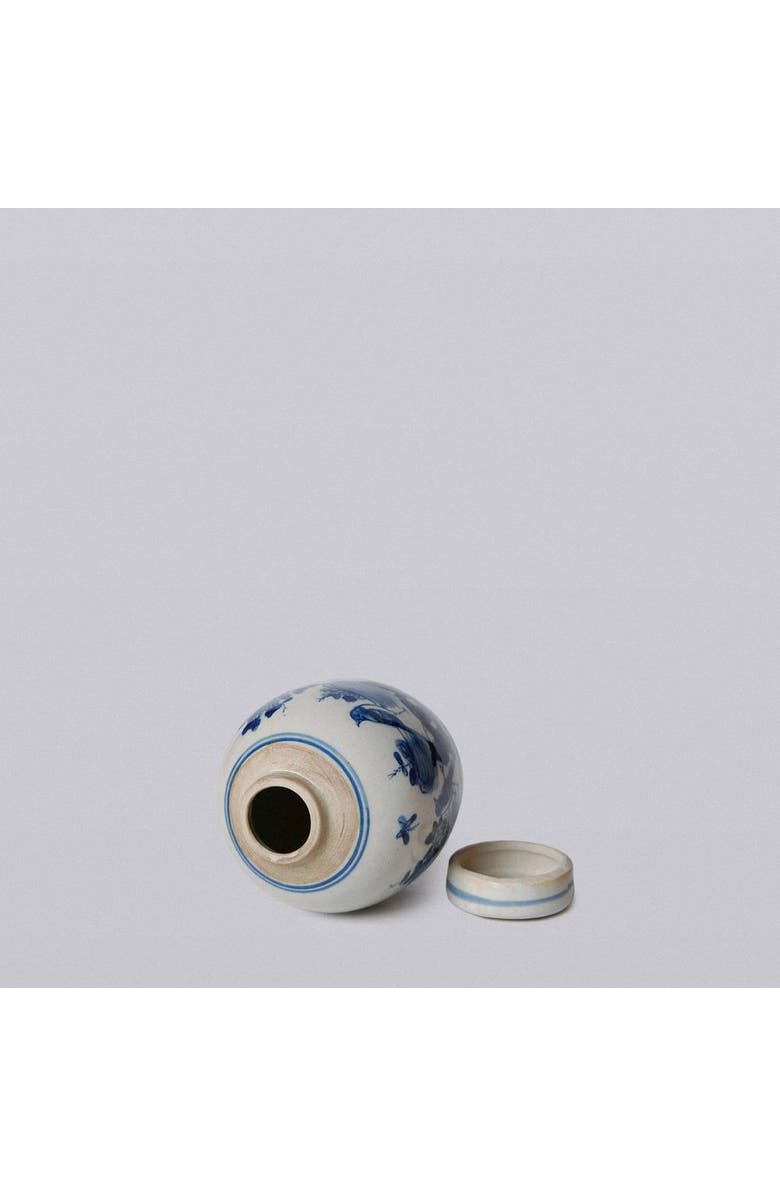 Cobalt Guild Porcelain Mini Bird and Flower Round Jar, Alternate, color, Blue And White