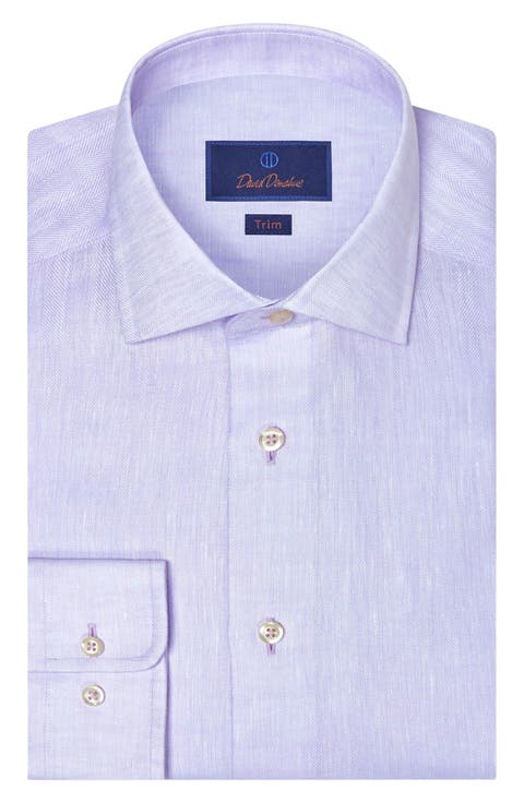 Herringbone Linen Dress Shirt